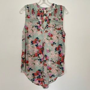 Anthropologie meadow rue floral sleeveless top